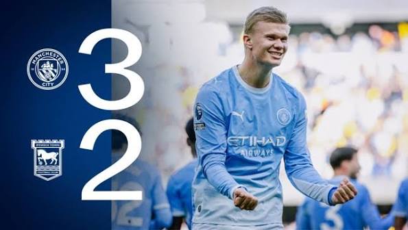 Haaland Pimpin Manchester City Kalahkan Ipswich 3-2